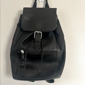 Vintage Coach 0529 Classic Black Leather Backpack